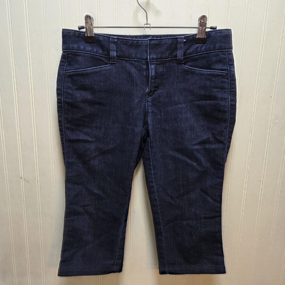 Ann Taylor LOFT Jeans Womens 0P Blue Modern Crop Stretch Dark Wash Denim